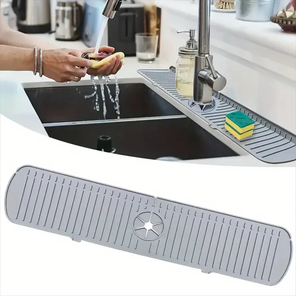 Tappetino in Silicone per Scarico, Protezione Antispruzzi per Rubinetto da Cucina, Tappetino Drenante per Lavello Dietro il Rubinetto, per Proteggere il Piano di Lavoro di Cucina e Bagno