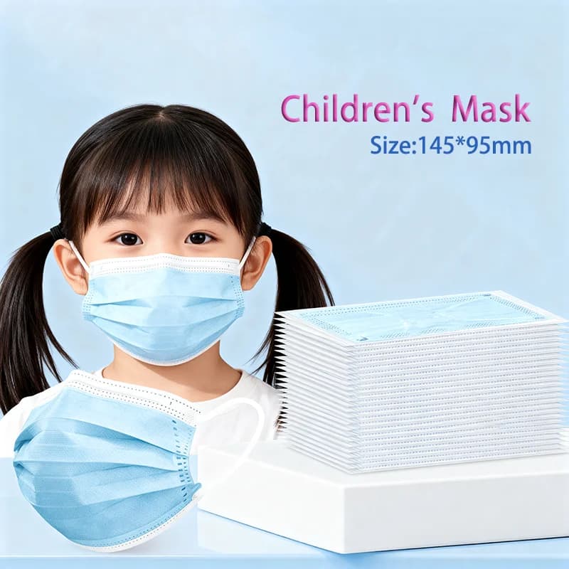 4-12 anni Maschere per bambini Maschera usa e getta mascarillas Maschera di protezione antipolvere di sicurezza per bambini 3 strati Non tessuto 50 pezzi