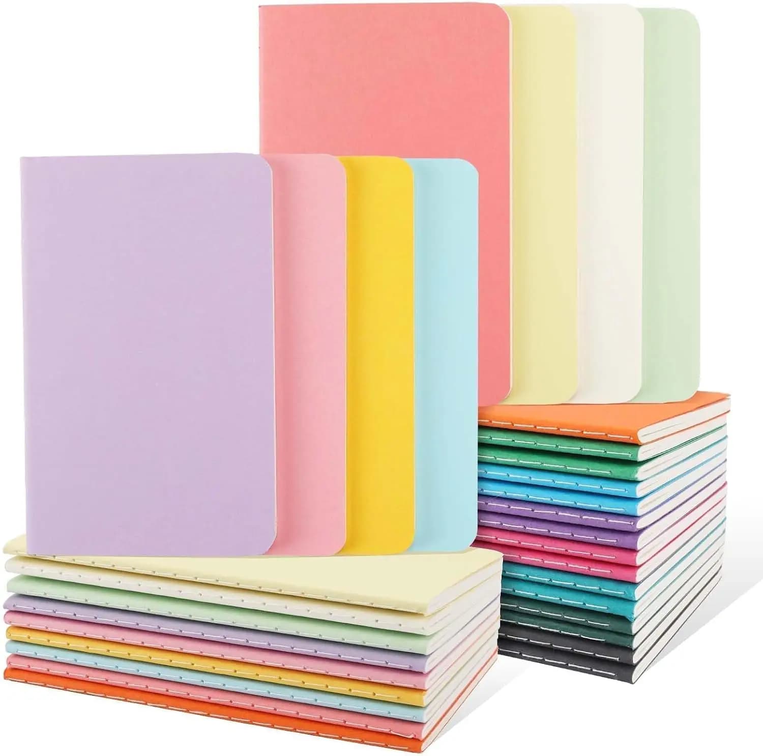 Set di 32 Mini Quaderni, 3,5x5,5 Pollici, 16 Colori, 60 Pagine Ciascuno - Perfetti per Studenti e Viaggi