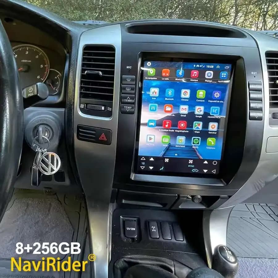 Per Toyota Land Cruiser Prado 120 Lexus GX470 Android Auto Radio Lettore Multimediale Carplay GPS QLED Touch Screen di Navigazione 10.4"