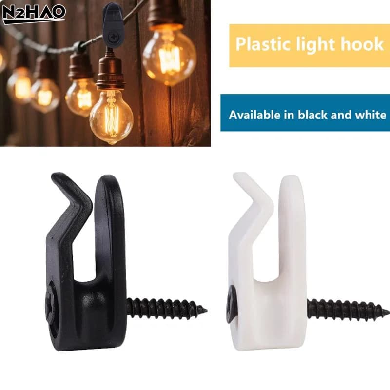 20Pc Luci a corda per esterni in plastica Clip Ganci a vite in plastica Ganci appendiabiti per cestini per piante Luci a corda Decorazione