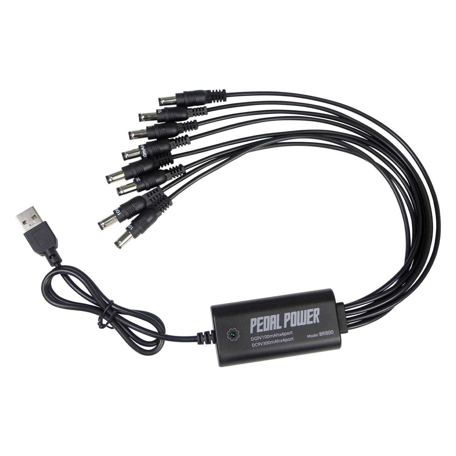 Guitar Pedal Power Supply Portable Pedal Power Supply with 8 Isolated DC Outputs for 9V Effect Pedal Board with USB Input
