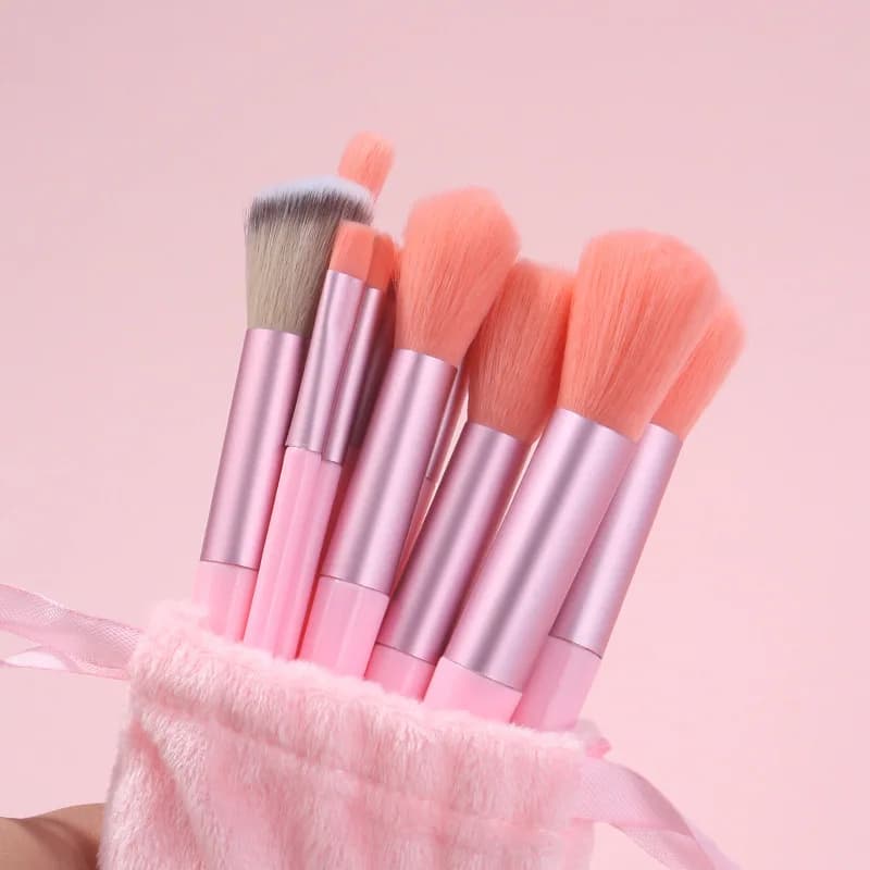 Set di 13 Pennelli per Trucco Professionali, Morbidi, per Fondotinta, Cipria, Ombretto, Kabuki e Sfumatura