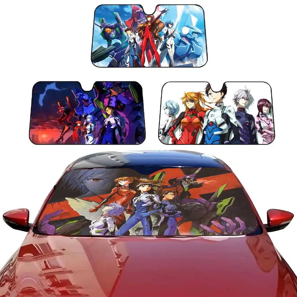 Parasole per Auto con Protezione Solare e Riscaldamento, Design Anime Classico E-evangelion, Tendina Parasole per Parabrezza Auto