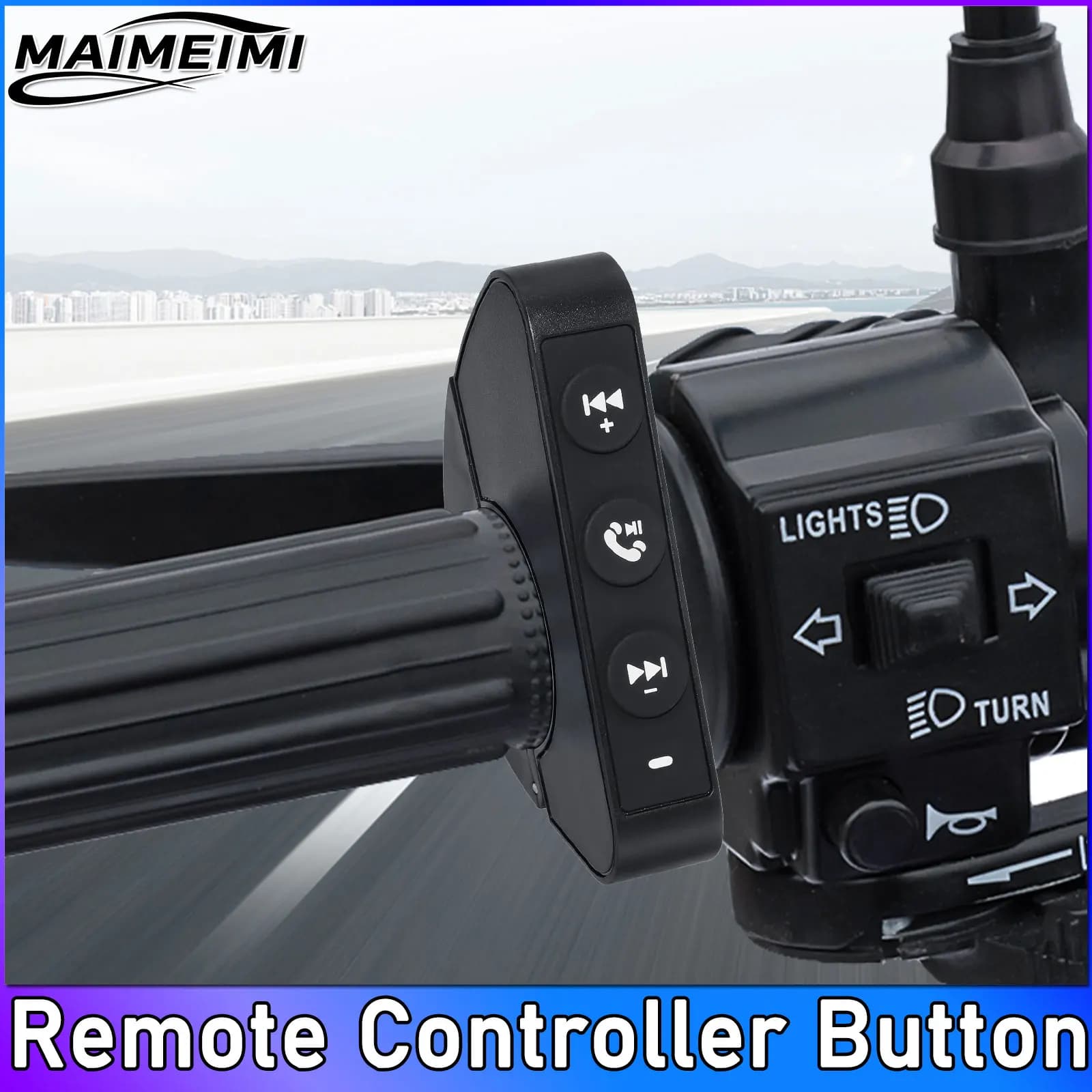 Controller multimediale per manubrio moto Controllo wireless per moto Pulsante remoto Auricolare per casco Telecomando per volante