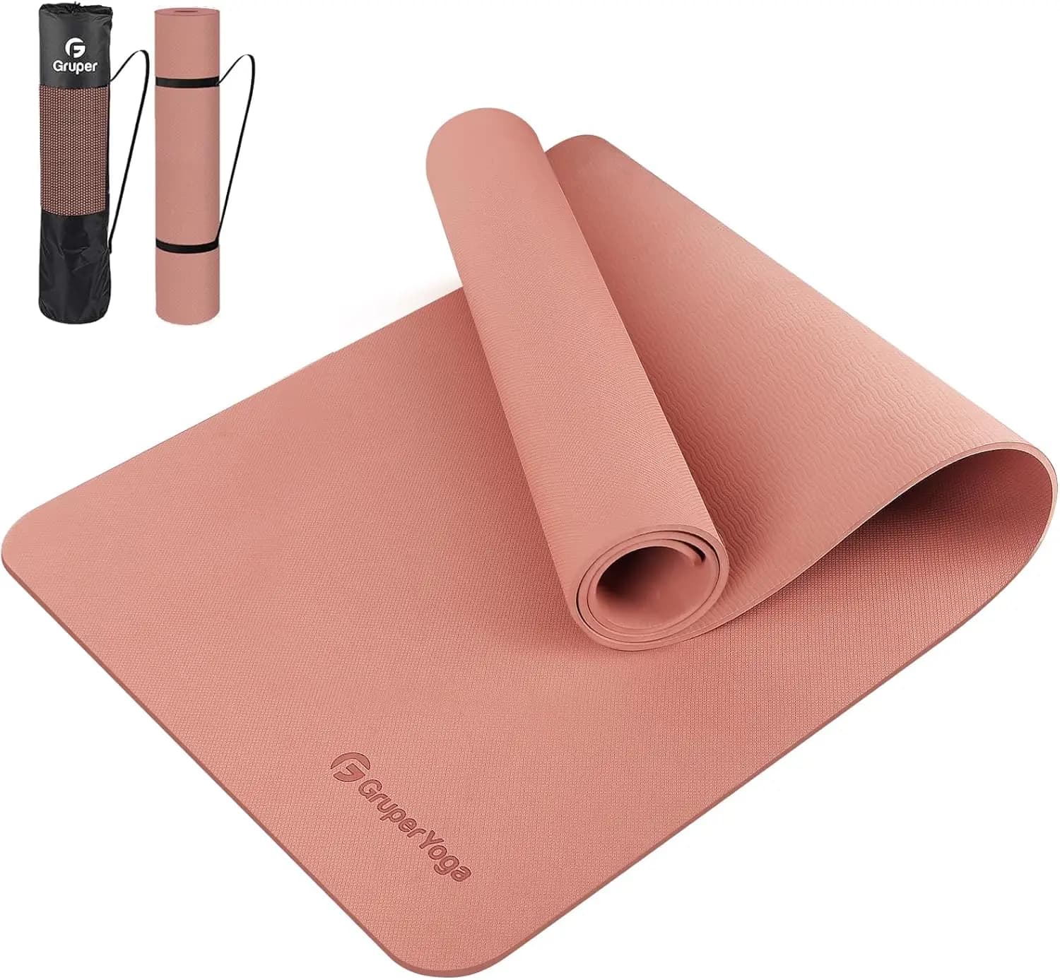 Tappetino Yoga Antiscivolo 72x24 Pollici, Tappetino per Esercizi Anti-Strappo con Cinghia e Borsa per il Trasporto, Tappetini TPE per Allenamento Donna Pilates a Casa