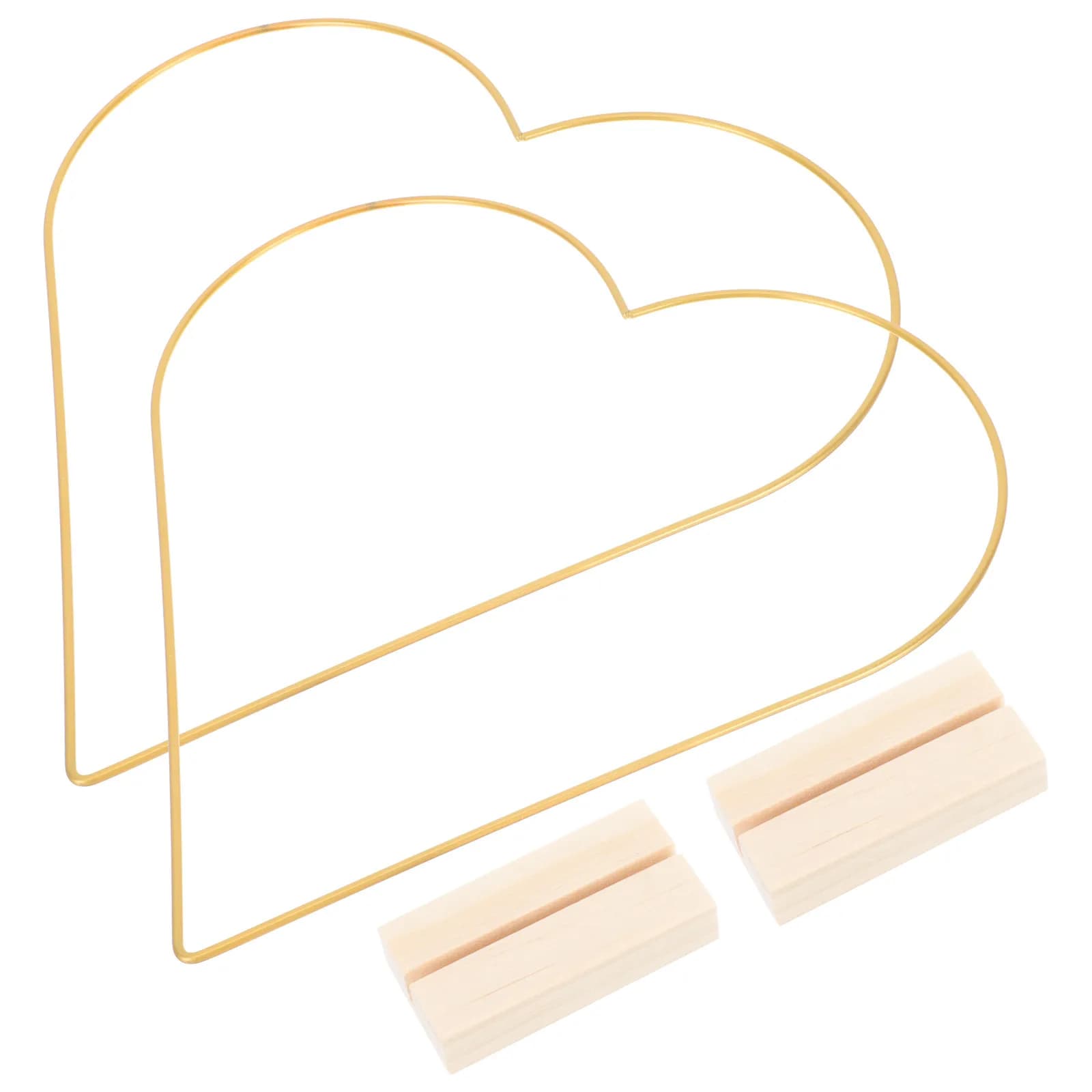2Sets Heart Shape Iron Hoops for DIY Floral Wreath Dream Catcher Macrame Plant Hanger Tassel Craft Metal Rings Set
