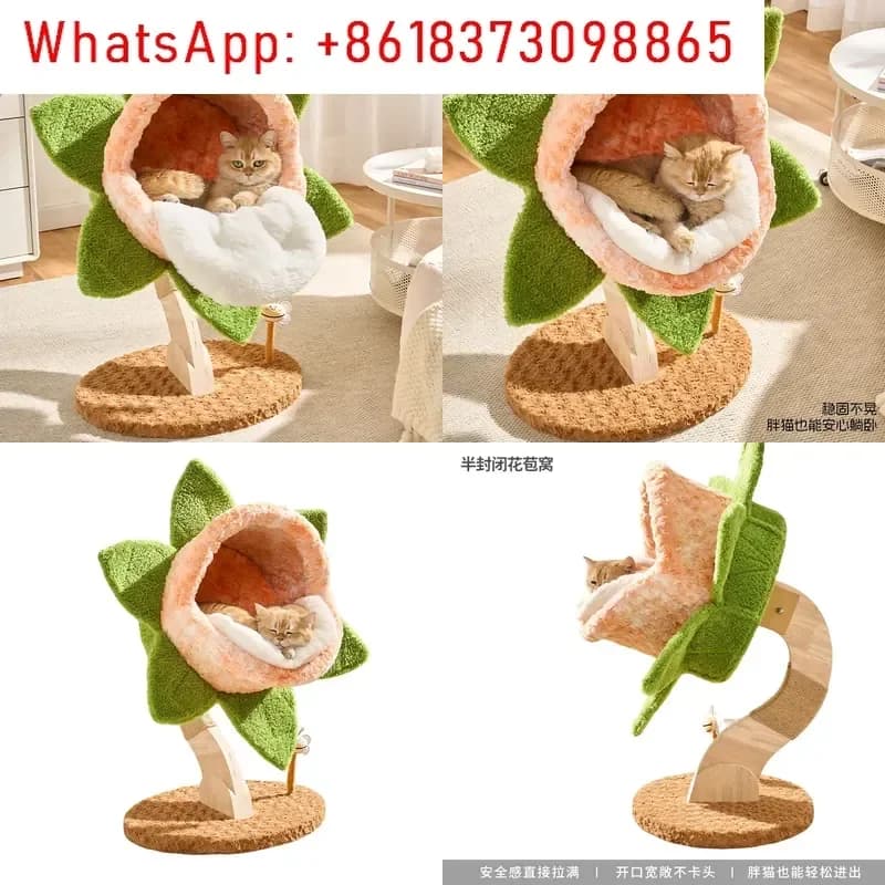 1pcs Cat Climbing Frame with Rest Nest Integrated Cat Tree for Indoor Use Space Saving Design Suitable for Small Apartments