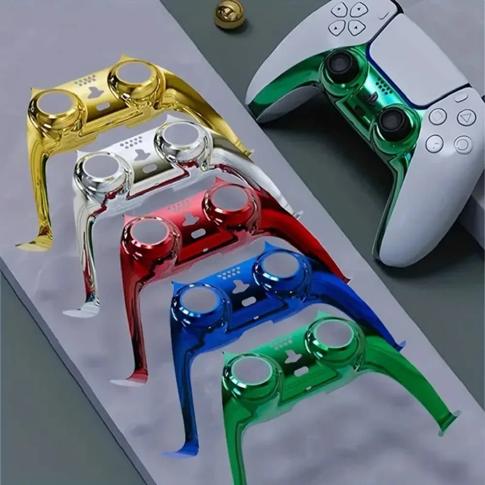 Chrome Black Glossy Chrome DIY Replacement Controller Shell for PS5 Custom Plates Cover Compatible Upgrade For PS5 Slim