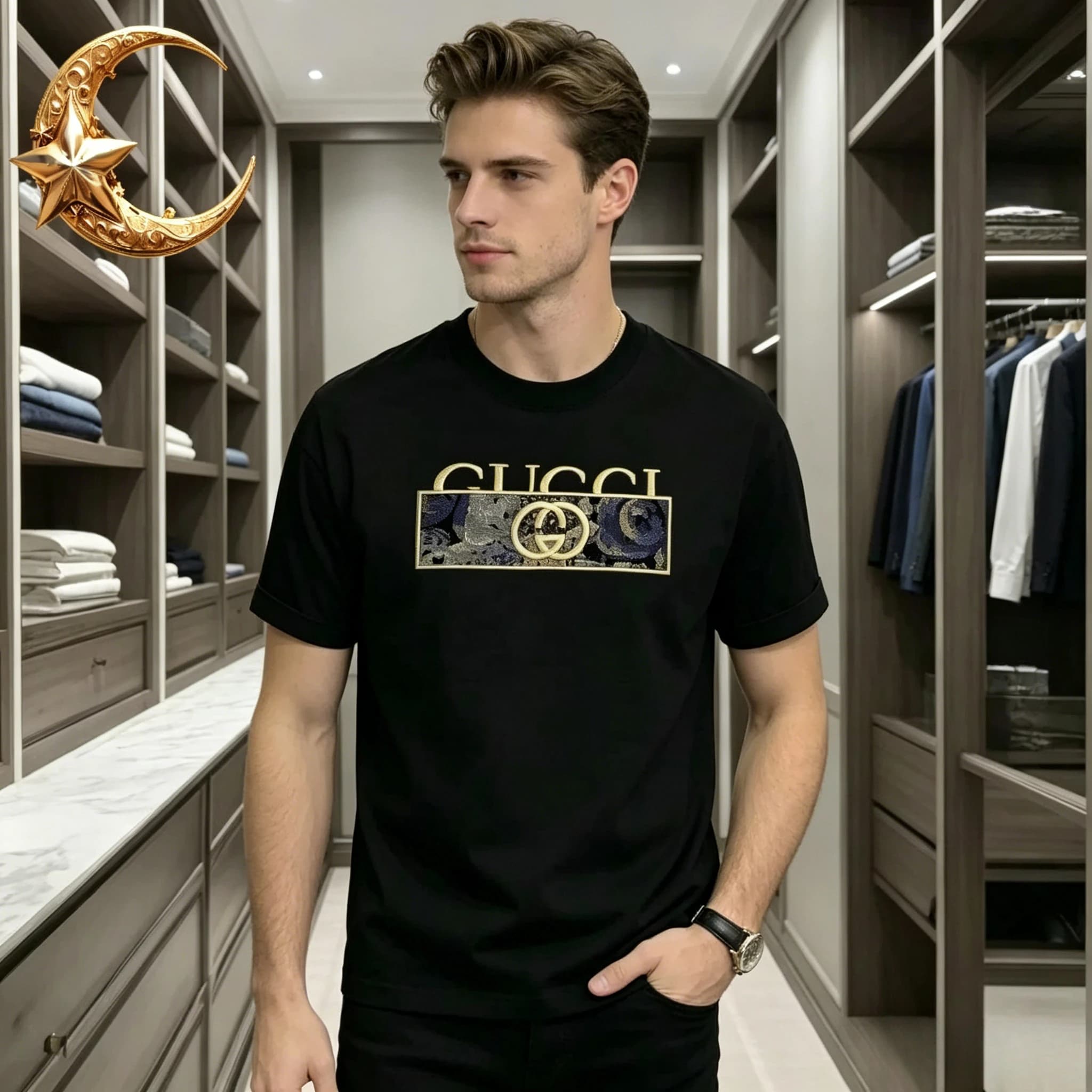 T-shirt da uomo girocollo a maniche corte in puro cotone con stampa fantasia a lettere, di lusso, nuova collezione Estate 2026