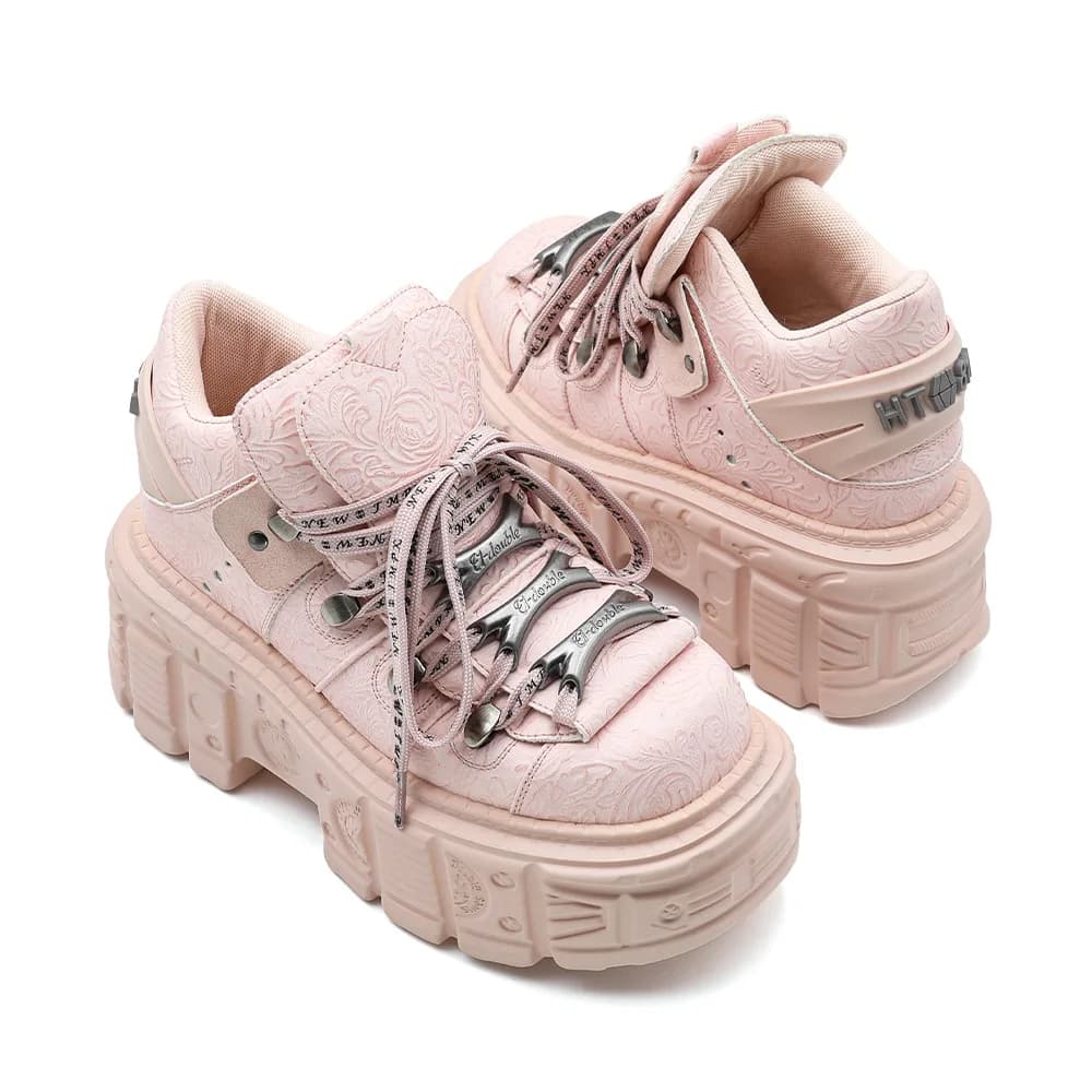 Scarpe estive con suola super spessa in metallo, stile punk, con plateau e tacco alto.