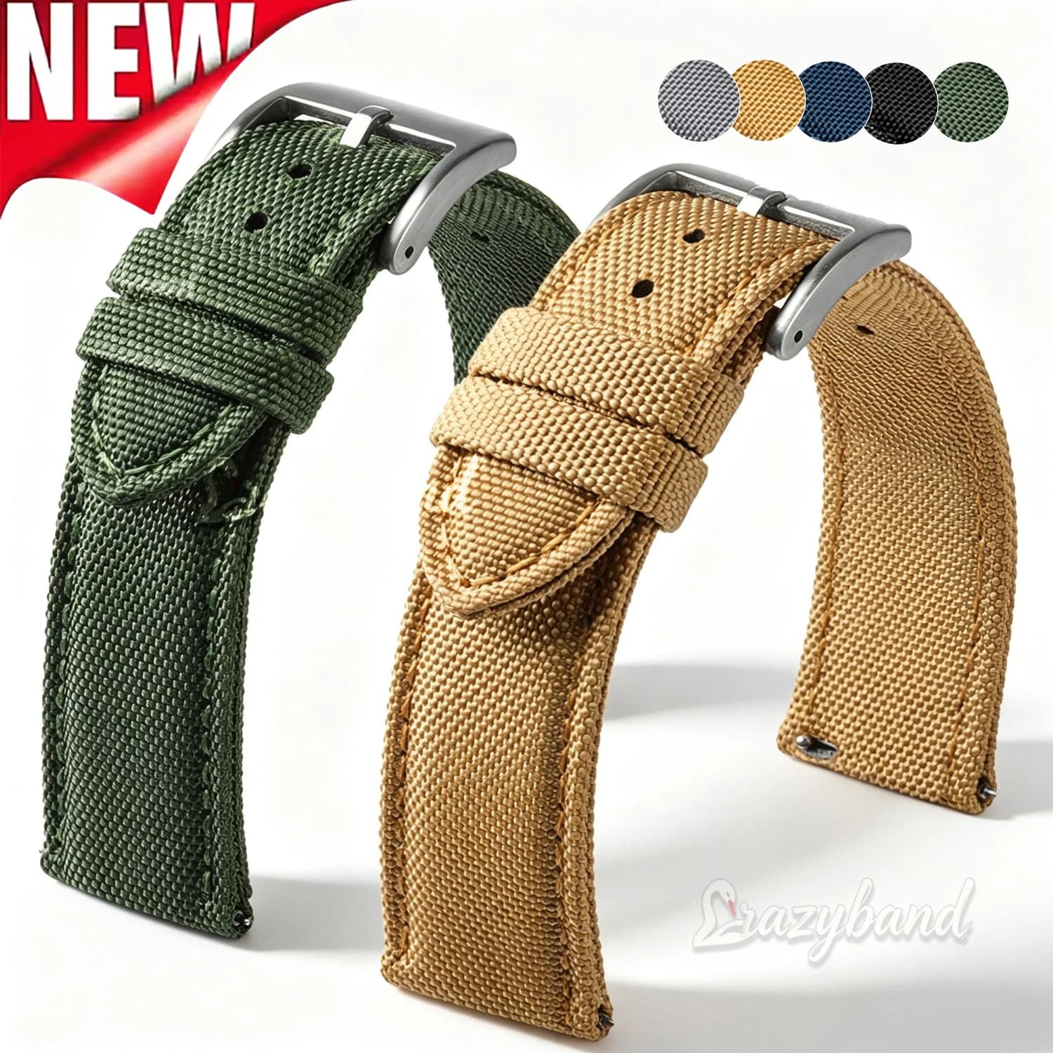 18mm 19mm 20mm 21mm 22mm 24mm waterproof watch sailing fabric strap on two sides quick release strap sports belt for men