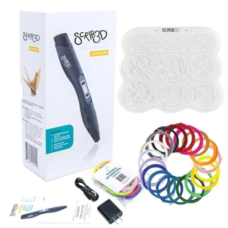 Set di penne per stampa 3D per progetti creativi: tappetino in silicone, filamento PLA 20 colori 320 ft 1,75 mm, libro stencil, guida progetto 20 ft
