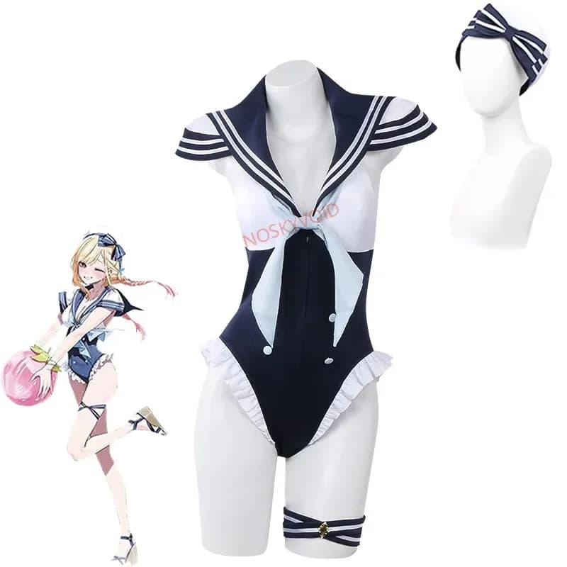 My Dress-Up Darling 2025 Kitagawa Costume Cosplay Costume da bagno da donna stile navy Costume da bagno estivo Marin con cappello