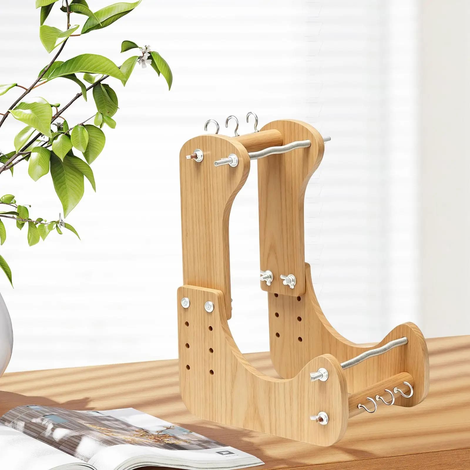 Adjustable Standing Bead Loom Men Women Creative Comfortable Craft Accessories DIY Bracelets Making Wooden Bead Weaving Loom
