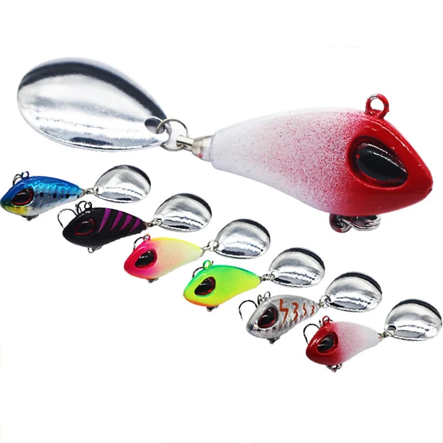 Metal Vib Fishing Micro Spinnerbait Bass Trout Spinner Vibe Sinking Spinner Bait Tail Blade Spin 6g 10g 17g 25g Sea Lure