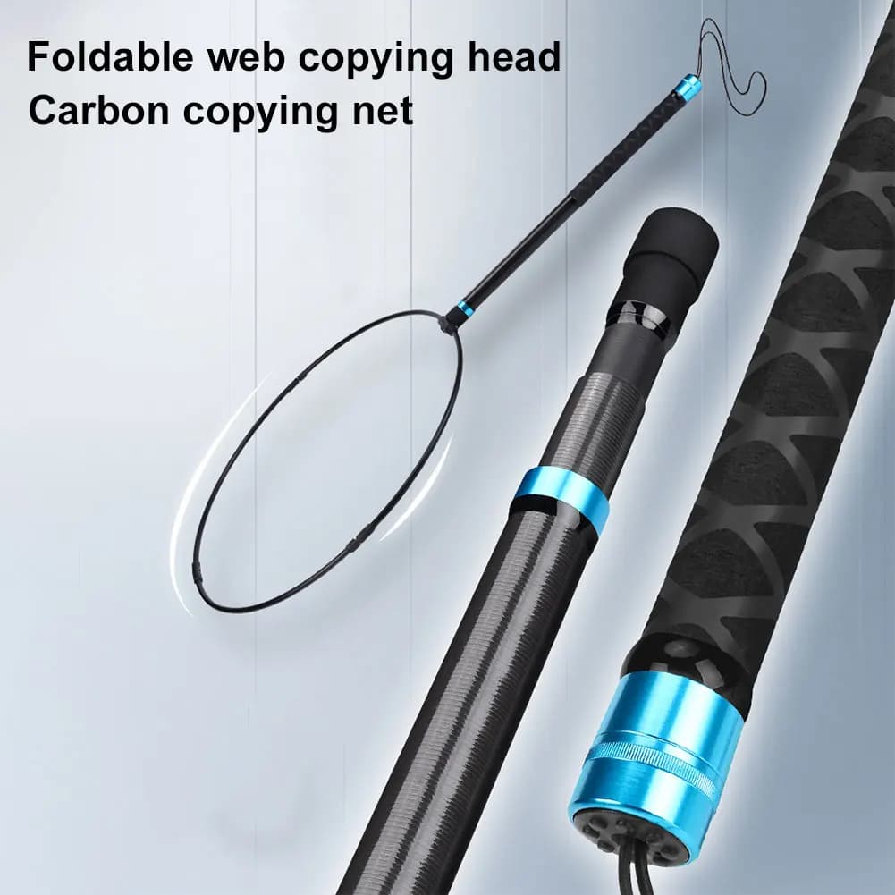 Telaio piegato rotondo con canna da pesca telescopica in fibra di carbonio Anello per rete da pesca Anello per rete da pesca pieghevole Anello per rete da pesca
