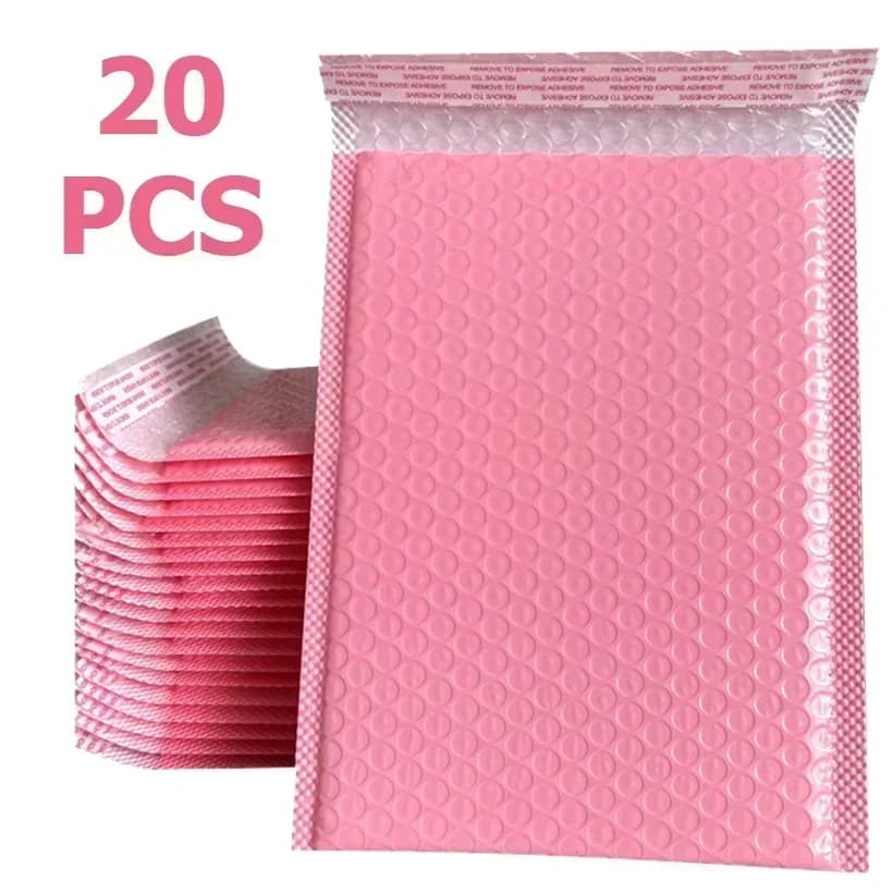 20 Buste Imbottite Colorate in Polietilene Autosigillanti, Sacchetti Regalo Rosa, Buste per Spedizioni