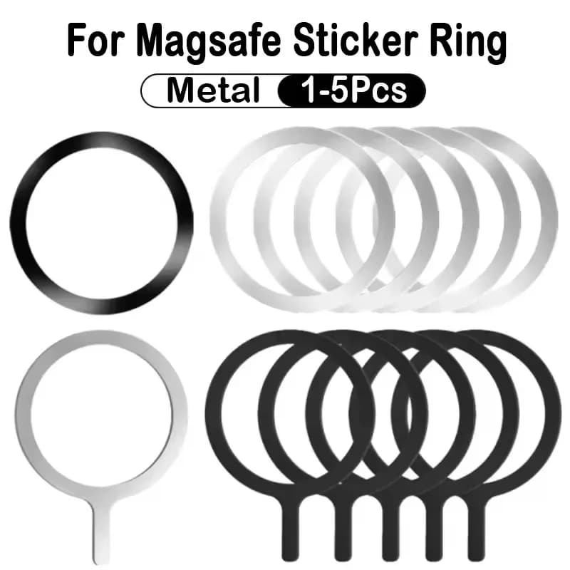 10/5/1PCS Anello magnetico sottile con piastra metallica per caricabatterie wireless Magsafe Adesivo in lamiera di ferro Magnete Supporto per telefono per auto universale