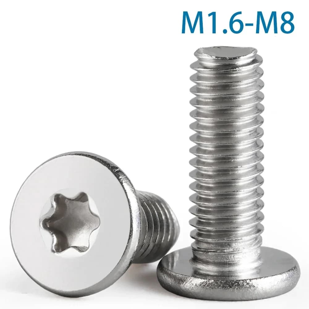 10 pcs. Flat Head Screws Torx Ultra Thin Six Lobes Stainless Steel 304 CM M1.6 M2 M2.5 M3 M5 M6 M8