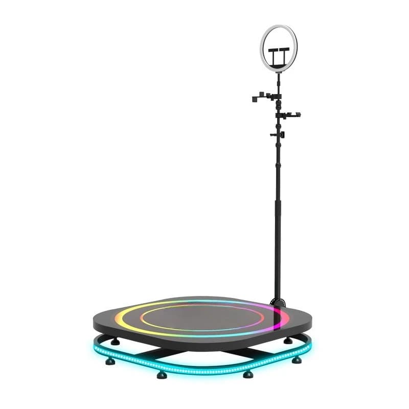 Piattaforma di ripresa automatica a 360 gradi per panorami, attrezzatura per riprese a 360° con luce di riempimento per bellezza