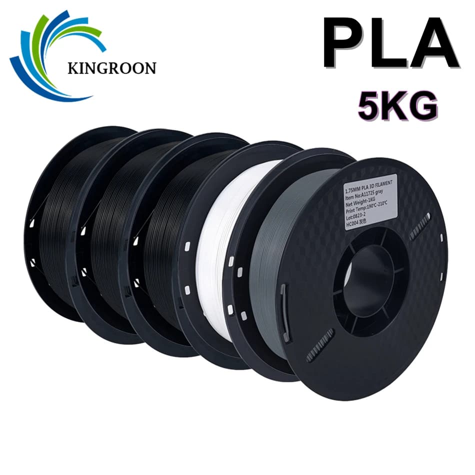 Filament PLA 5 kg 1,75 mm Black White Grey High quality Robustness 3D Printer Material 5 rolls Local delivery