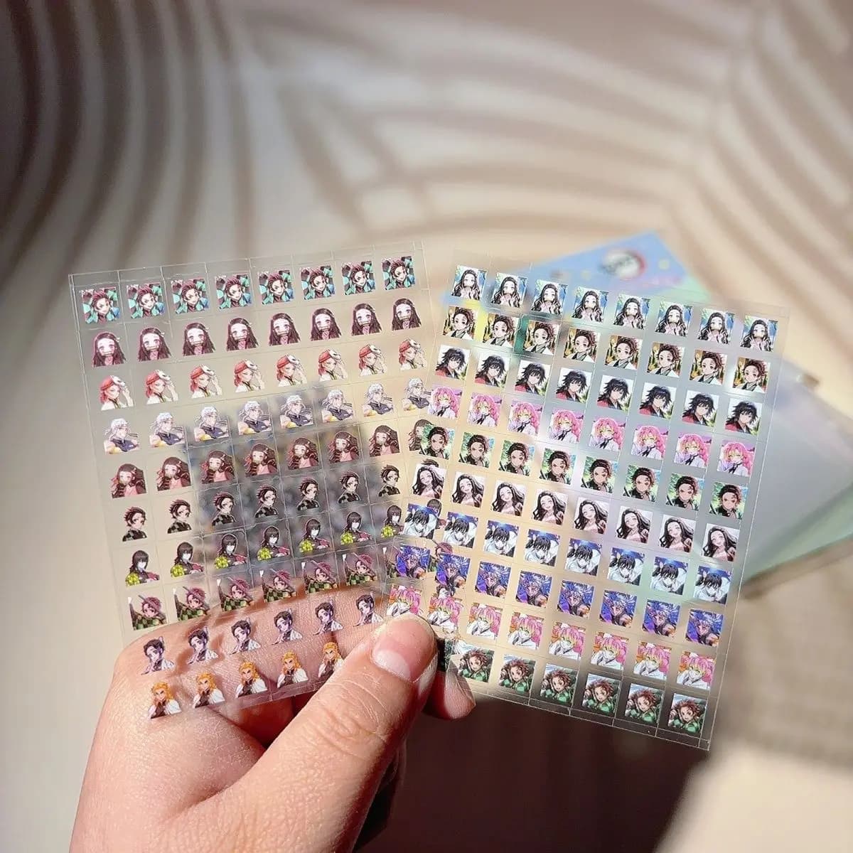 10 sheets per book Demon Slayer Stickers Anime Peripherals Featuring Giyuu Zenitsu Muichiro Characters Waterproof Nail Decals