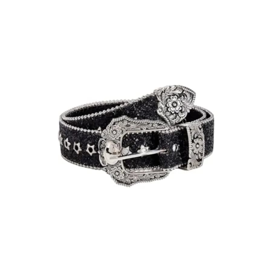 Cinture da donna RoseSeek Y2K in stile western con strass glitterati, cintura spessa media, accessori da cowgirl