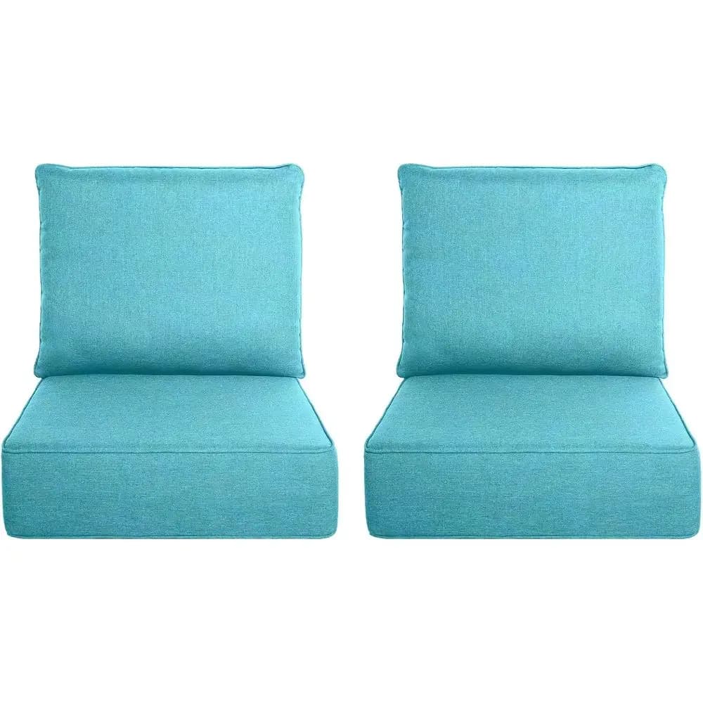 Set di Cuscini Impermeabili per Sedute da Esterno - 22x24x6 Pollici, Fodera Rimovibile per Sedie da Giardino