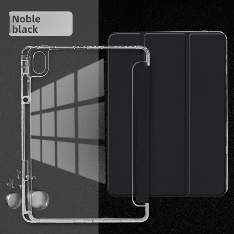 Custodia Protettiva per iPad Air 11 in Pelle con Slot per Penna, Guscio Rigido in Acrilico Trasparente per iPad Pro 11 pollici