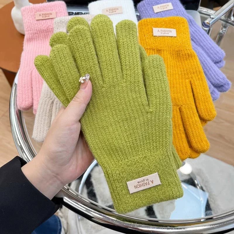 Guanti da donna autunno inverno touch screen guanti sci equitazione lavoro guanti a dita intere guanti caldi lavorati a maglia sport ciclismo