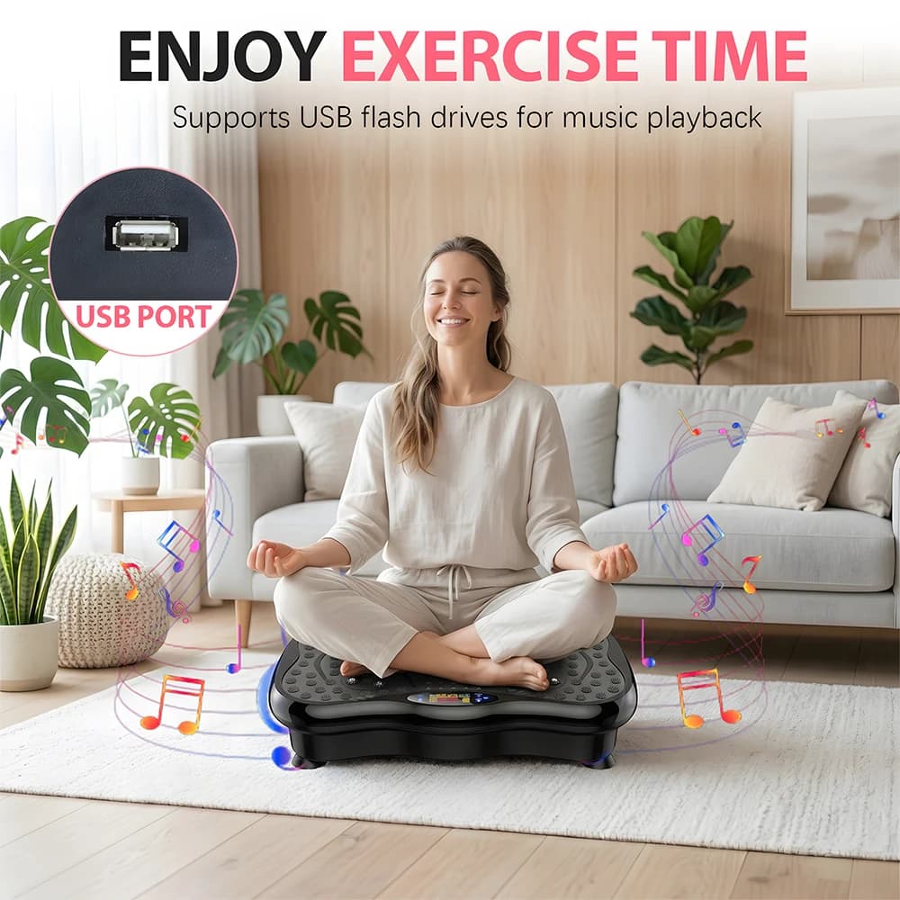 Exercise Machine with Vibration, Linphatic Drainage Massage and Weight Loss, Vibrant Plate for All Body Training for Women and Men