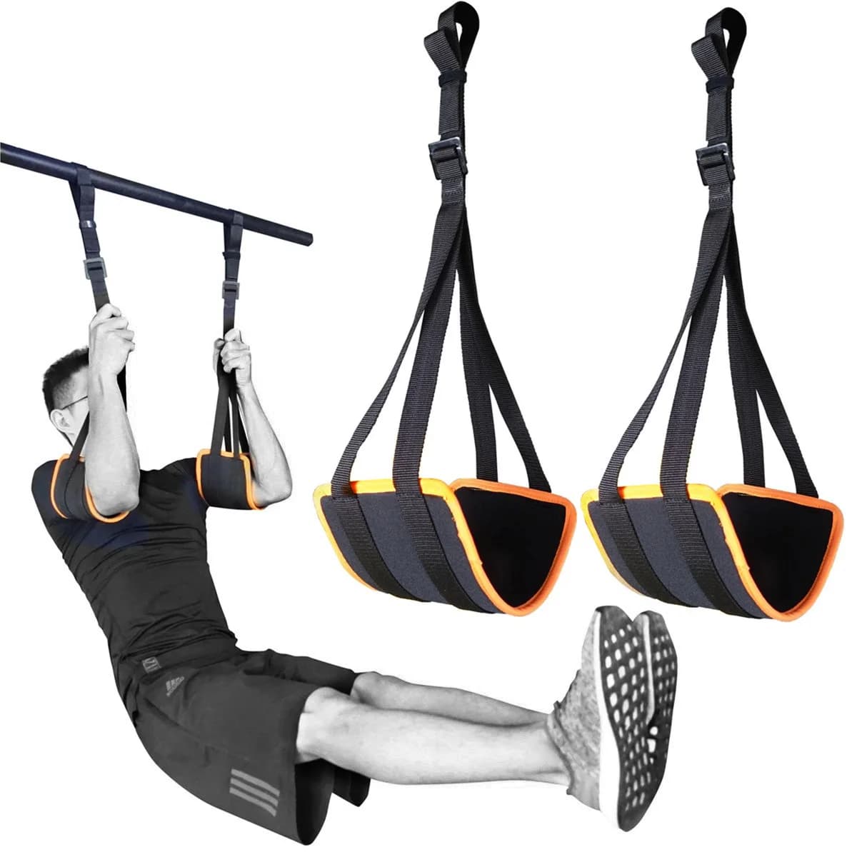 Sports Adjustable Abdominal Straps for Hanging Traction Bar Abdominal harnesses Durable strap and central neoprene padded workouts for home gym