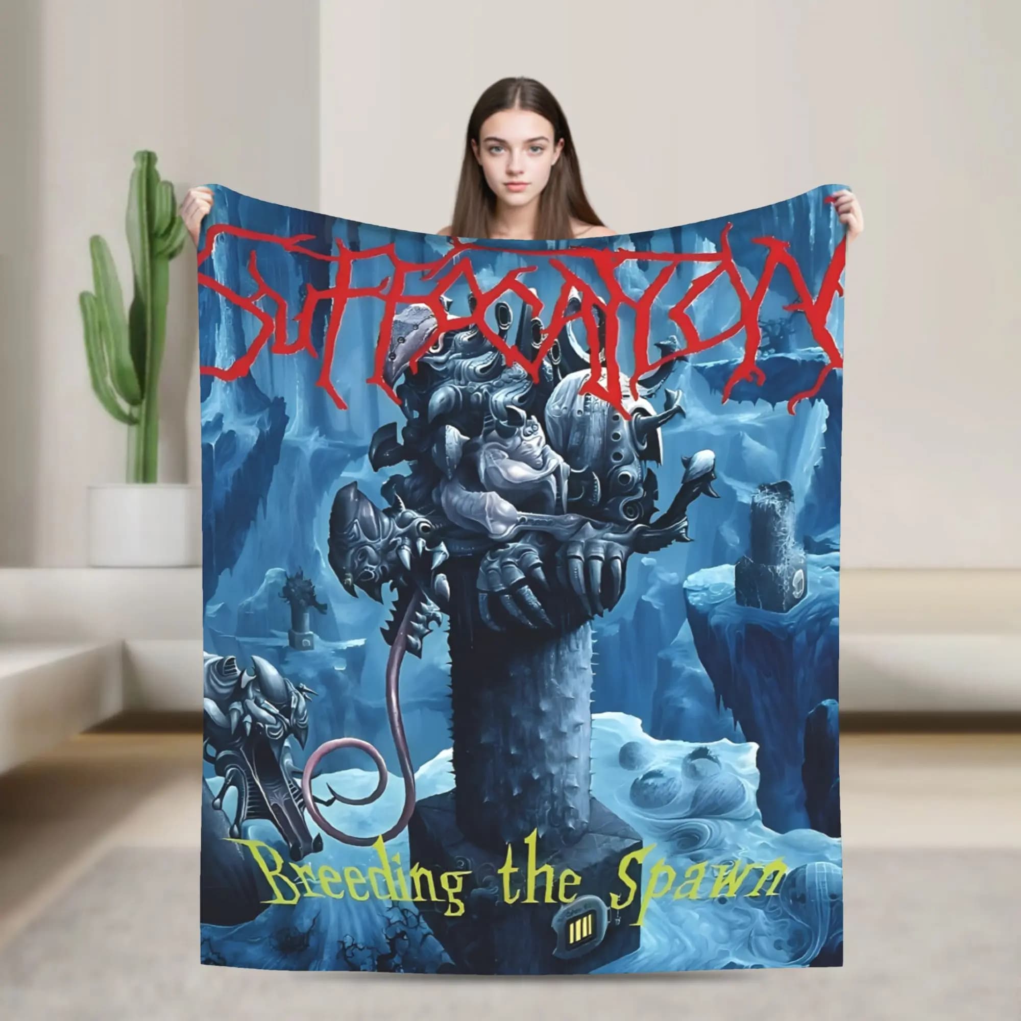 BREEDING THE SPAWN Suffocations Blankets Picnic Flannel Bedding Throws For Couch Chair Soft Customized Quality Bedspread
