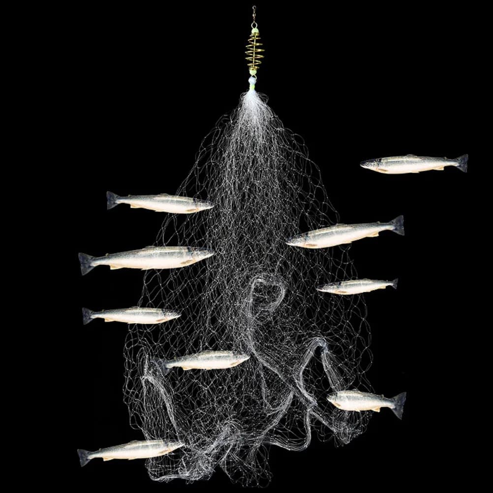 Grande Rete da Pesca Portatile per Acqua Dolce, per Pesca da Molo, Rete da Lancio per Esche