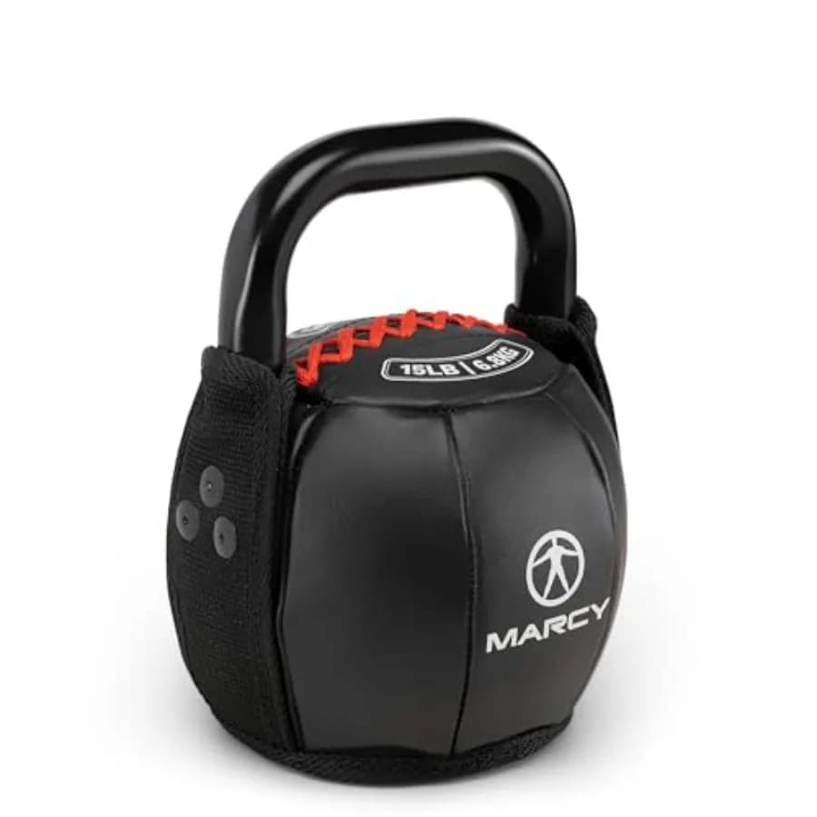 Kettlebell Morbido con Maniglia per Allenamento di Forza, Condizionamento e Rafforzamento del Core, da 10 a 40 libbre, Grigio