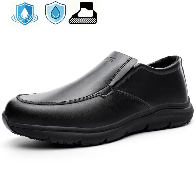 Non slip, waterproof chef clogs, oil resistant, with foot support—work shoes for cooks and servers