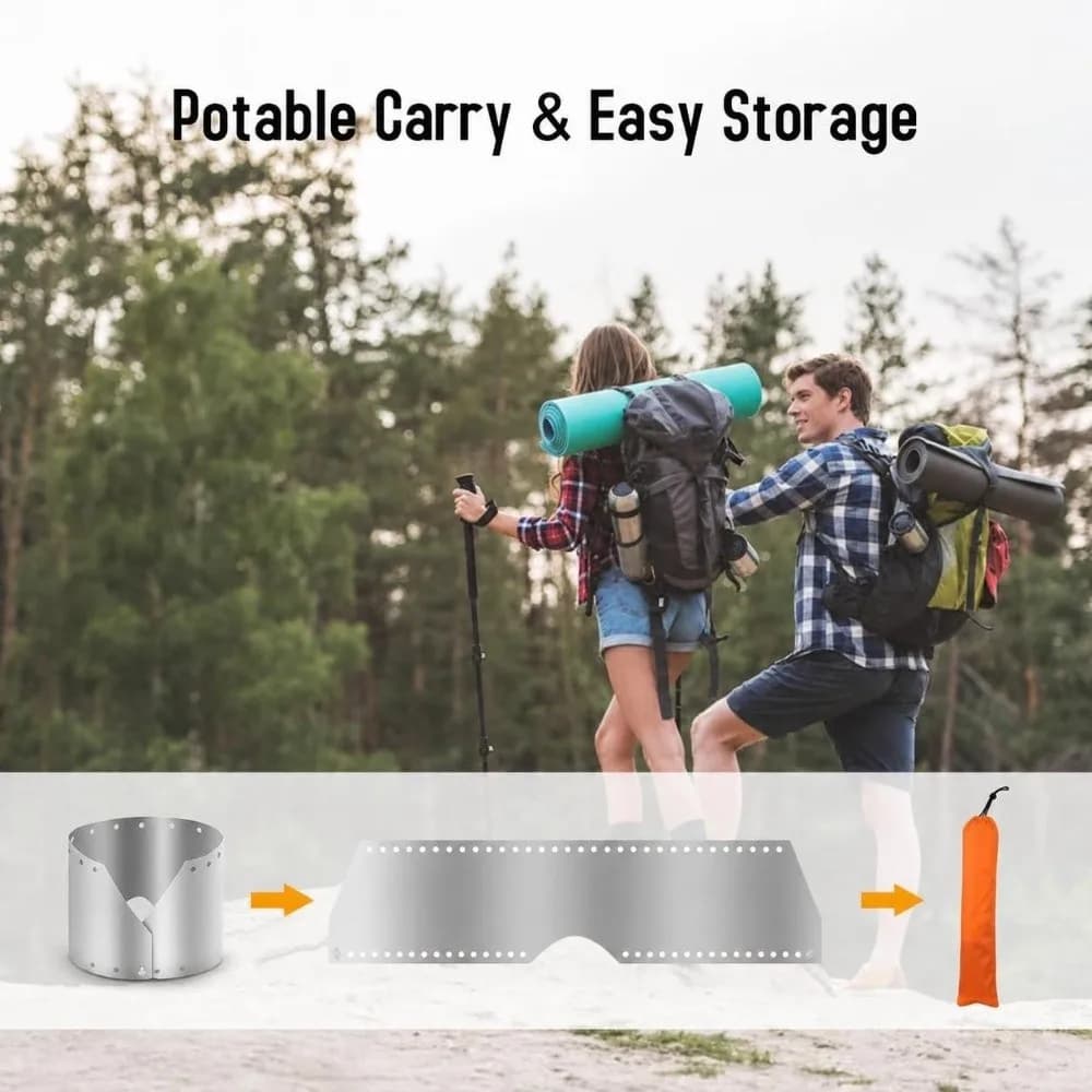 Ultralight Titanium Camping Stove Windscreen Windproof Plate Thin Stove Heat Guard Burner Windscreen Camping Stove Wind Screen
