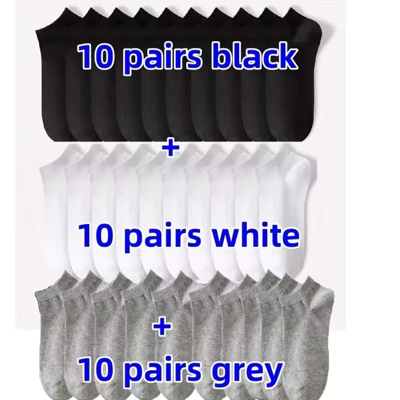 5/10/20/30 Pairs Women's Low-Cut Ankle Socks - Soft Lightweight Breathable No-Show Athletic Socks for Sports & Casual Wear, Soli