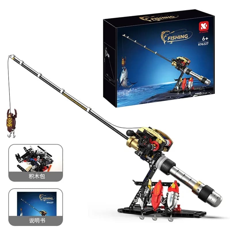 Modello di Canna da Pesca a Forma di Goccia d'Acqua, Set di Mulinelli da Pesca con Trasmissione Meccanica, Giocattolo di Simulazione, Ornamento, Regalo per Adulti