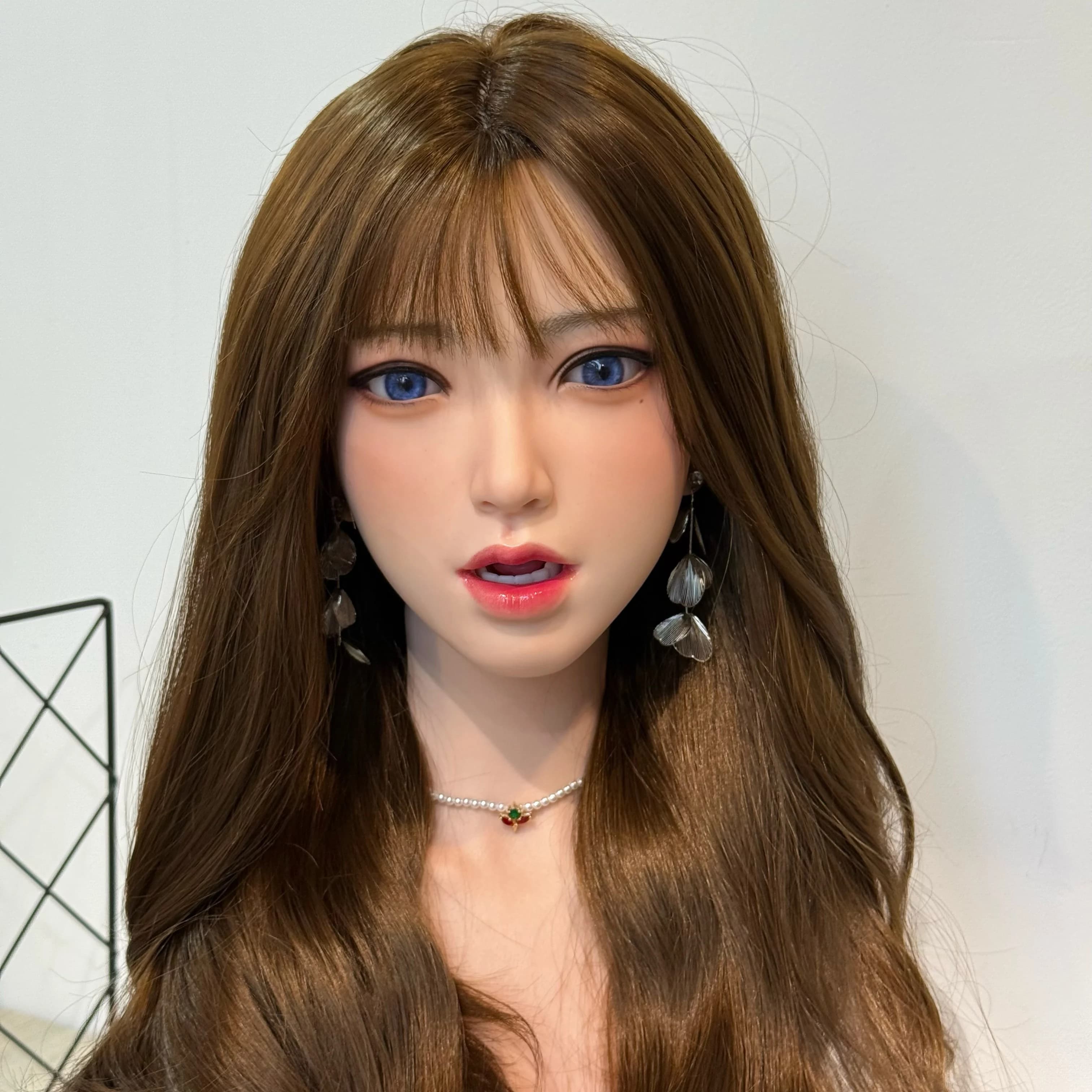 【Wonpaa】Nuova testa in silicone, bellissimo look per il trucco, interfaccia a vite M16, lo stesso tipo di trapianto di capelli e occhi, per la raccolta p