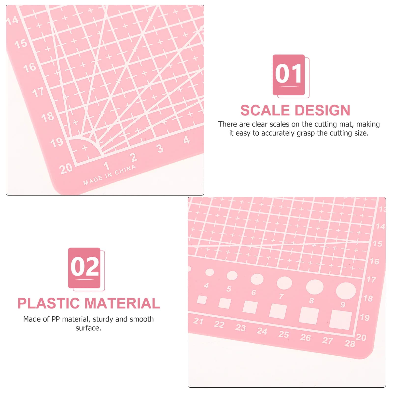 1 tappetino da taglio formato A4, in plastica antiscivolo a doppia faccia, per progetti di artigianato, fai da te, cucito, quilting e incisione.