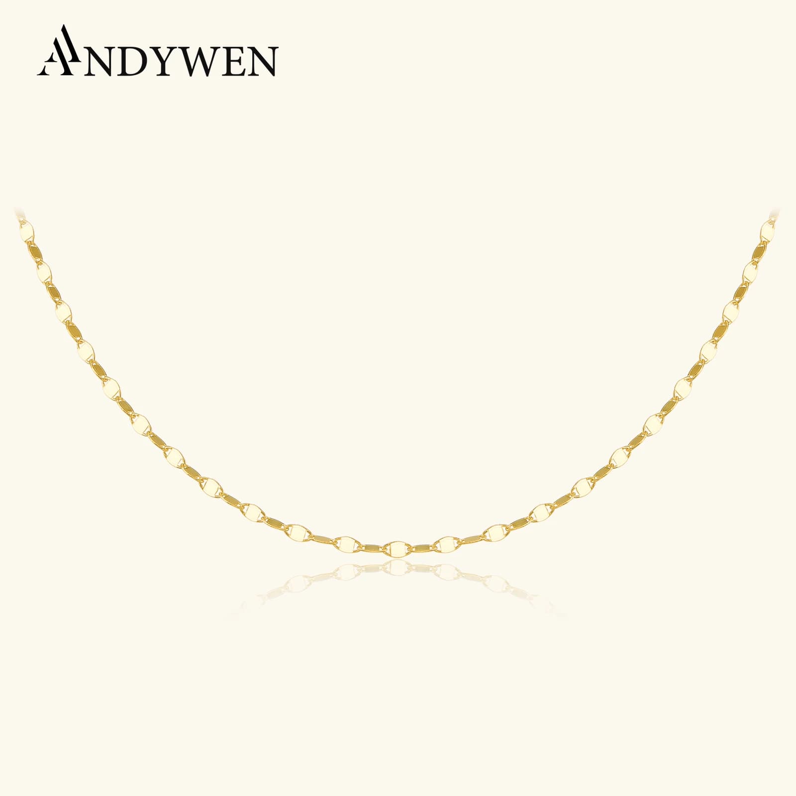 ANDYWEN 2021 100% 925 Sterling Silver Gold Long Locker Chain Choker Necklace New 2021 Key Chains Rock Punk Fine Jewelry Gift