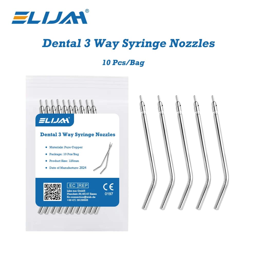 10 pcs stainless steel triple air syringe 3 routes dental air water spray syringe nozzle tips for teeth whitening