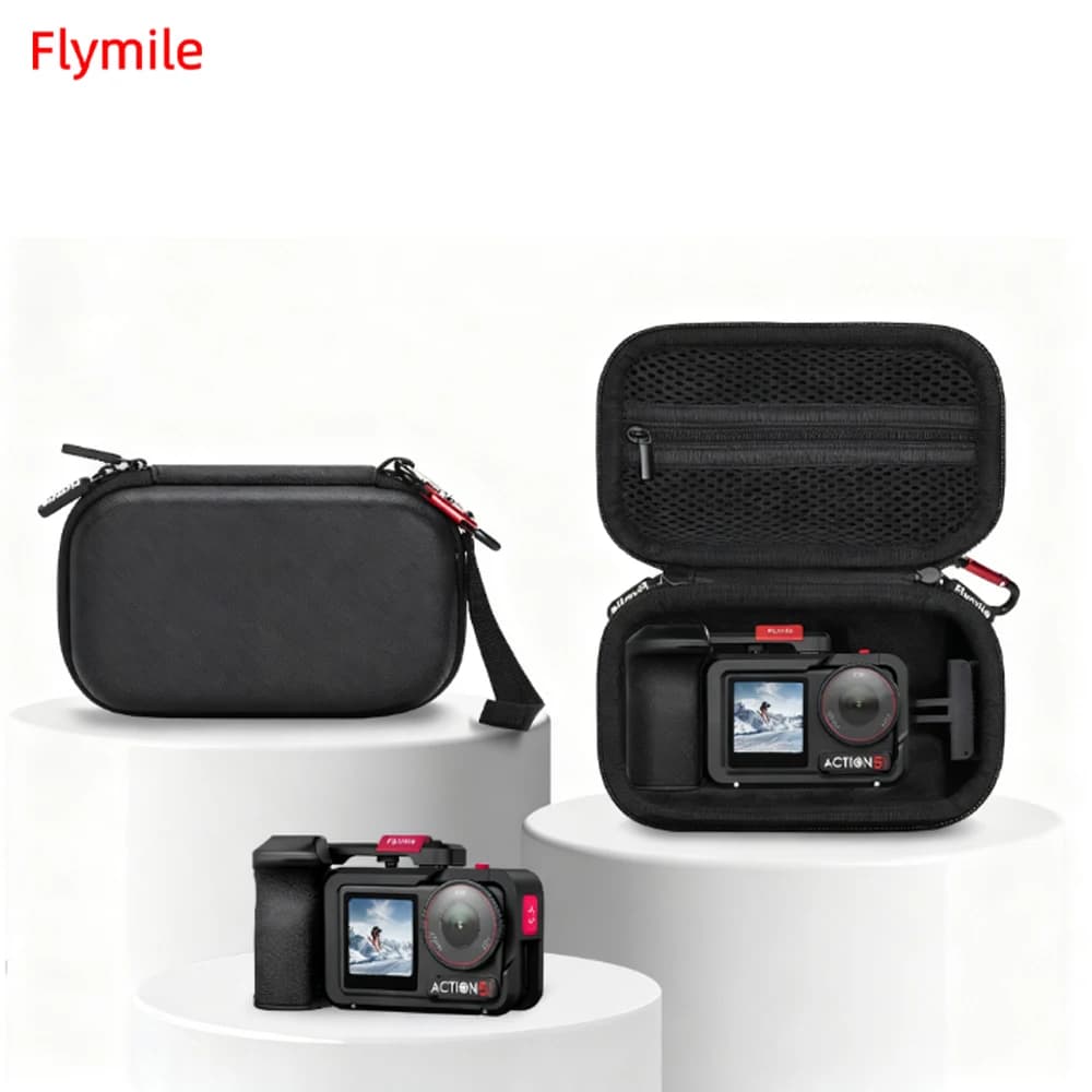 Flymile Handle Storage Bag for DJI Action 6/5 Pro/4/3, Anti-scratch Case, Portable Travel Case, Camera Accessories