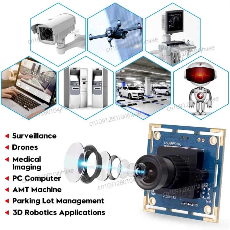 NEW 8 MP high resolution USB ELP camera IMX179 industrial USB camera module with 2,1 mm wide lens for PC