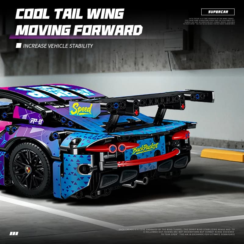 Set di blocchi da costruzione RSR Racing, modello tecnico di auto sportiva, giocattolo fai da te, regalo di compleanno e Natale