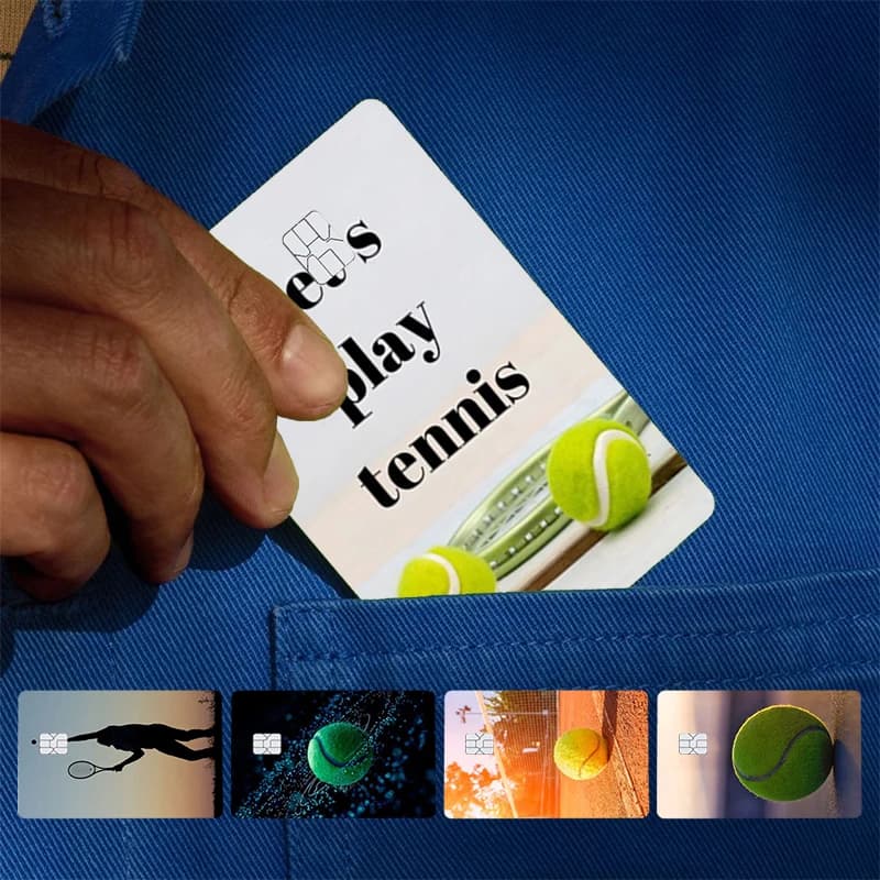 Adesivo skin per palline da tennis per carte di credito, carte di debit, autobus, lato anteriore