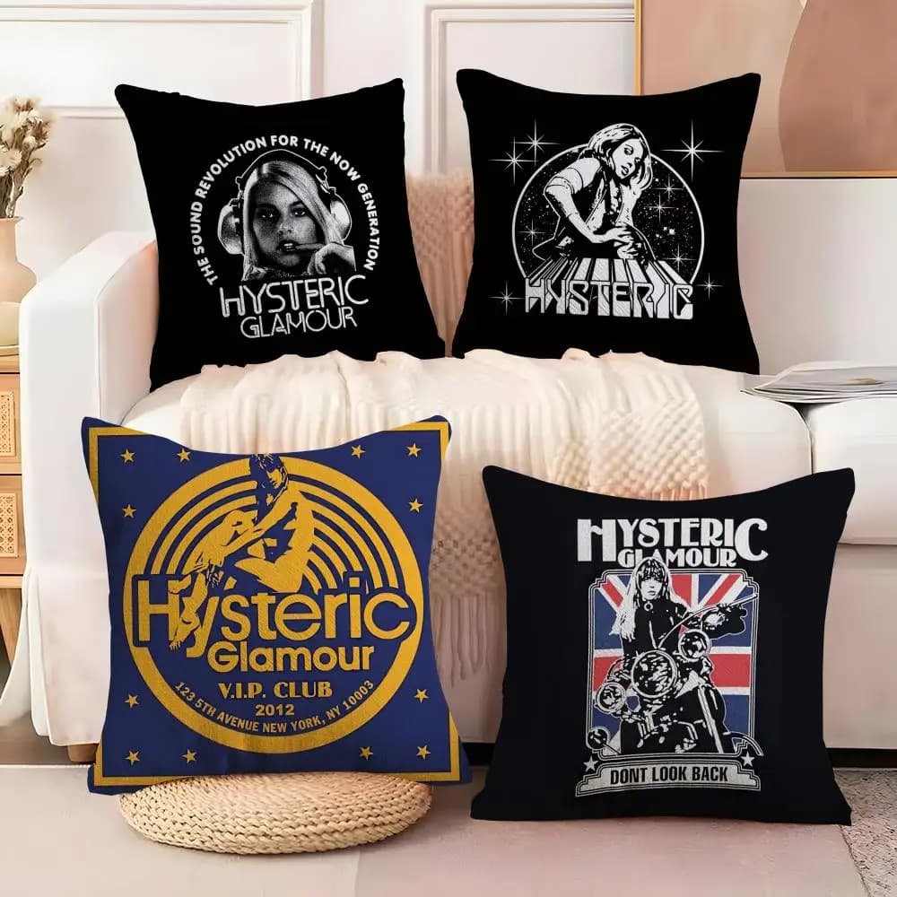 H-Hysteric Glamour Girl Soft Duvet Cover for Divano|Pack for Decorative Cushion Printed on Two Sides|Gold for Home