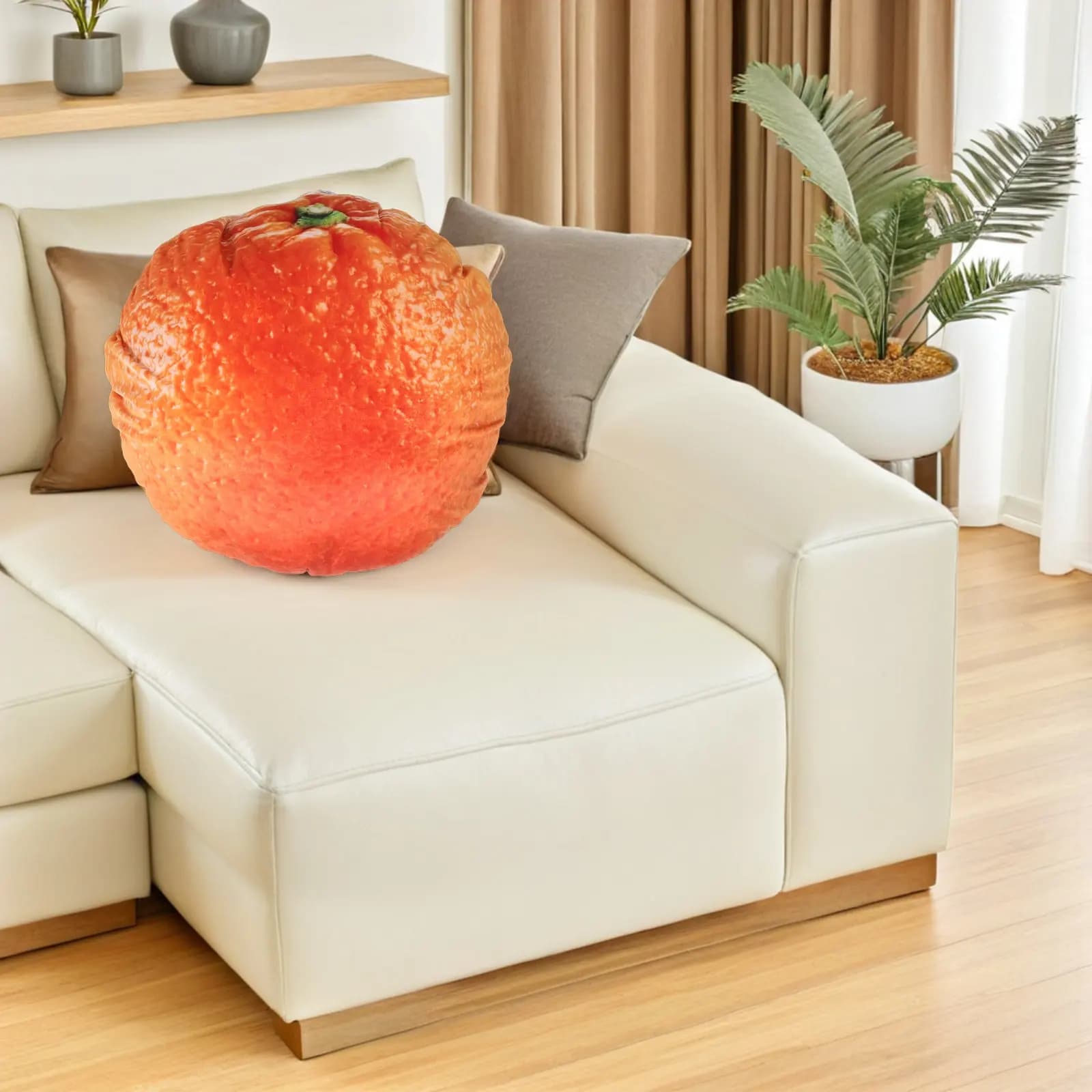 Cuscino Decorativo a Forma di Arancia Creativo e Morbido per Divano, Sedia, Letto - Cuscini Decorativi a Forma di Frutta per Arredamento Casa